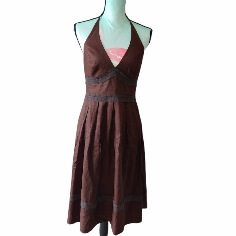 MAGGY LONDON HALTER DRESS WITH LACE